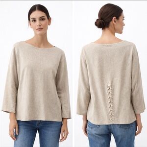 J. Jill Women's Light Tan Boat Neck Sweater